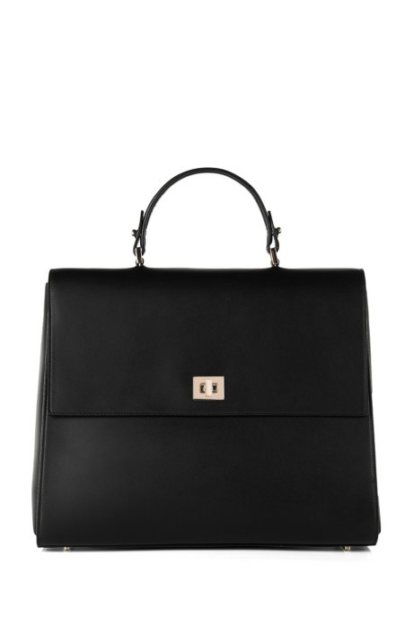 BOSS Bespoke handbag in smooth leather, Black