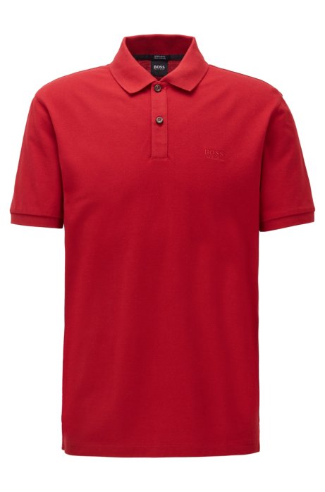 Regular-fit polo shirt in fine piqu&eacute;, Red