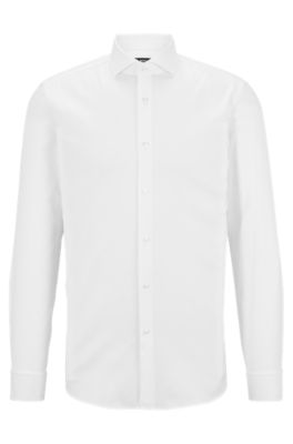 BOSS - Double-cuff slim-fit shirt in cotton