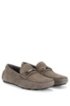 Leather moccasins with metal detailing: 'Driprin', Grey