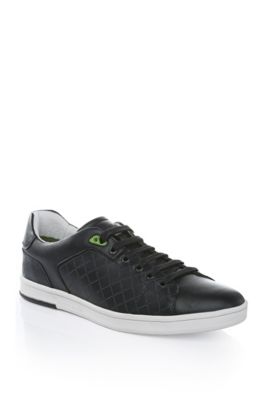 boss textured leather trainers