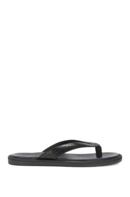 hugo boss leather flip flops