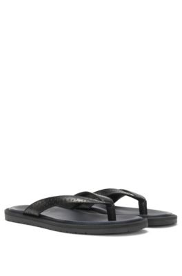 hugo boss leather flip flops