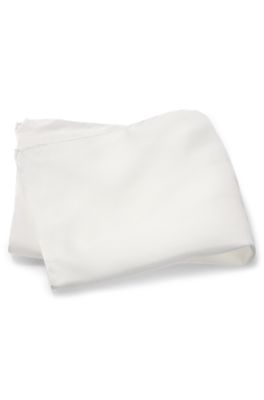Pocket square in fine silk twill, White