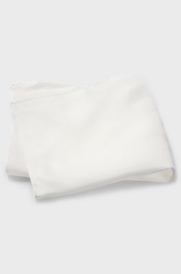 Pocket square in fine silk twill, White