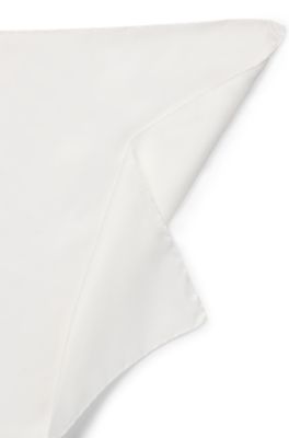 Pocket square in fine silk twill, White