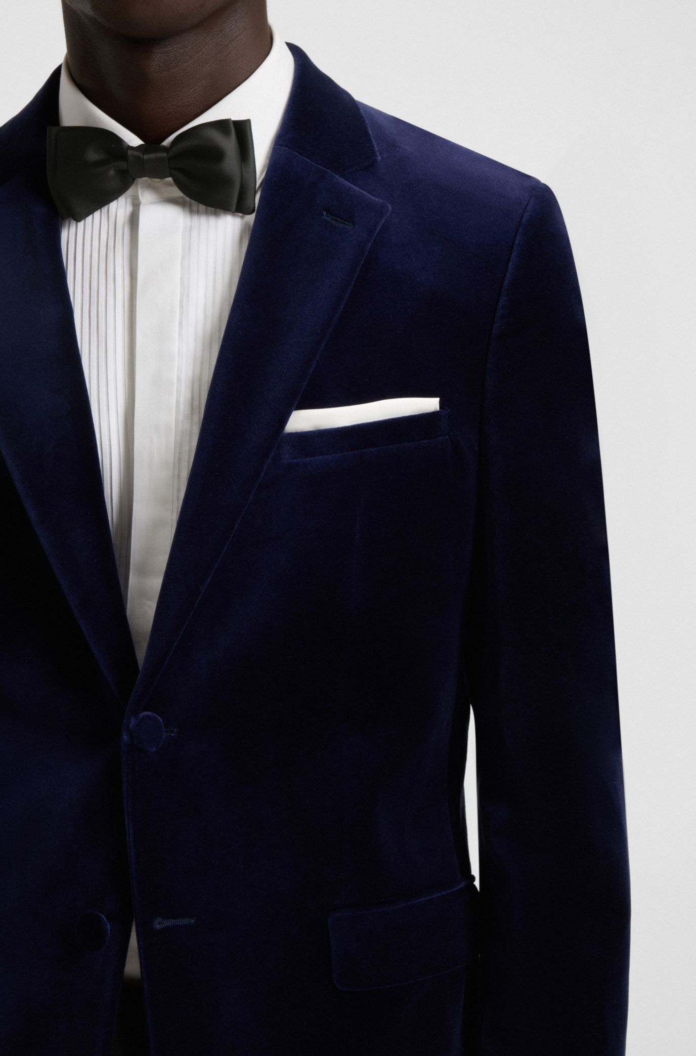 HUGO - ポケットチーフ ファインシルクツイル - ホワイト