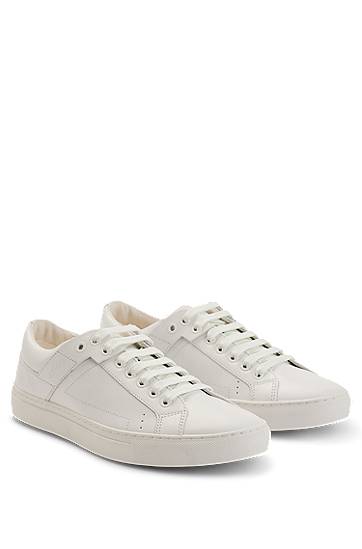 Tennis-inspired trainers in nappa leather with rubber sole, Hugo boss