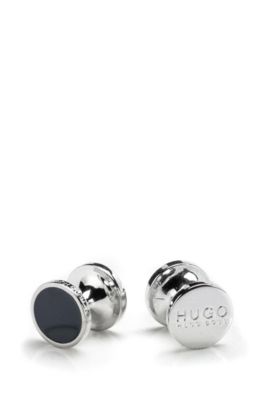 HUGO - Round cufflinks with enamel detail
