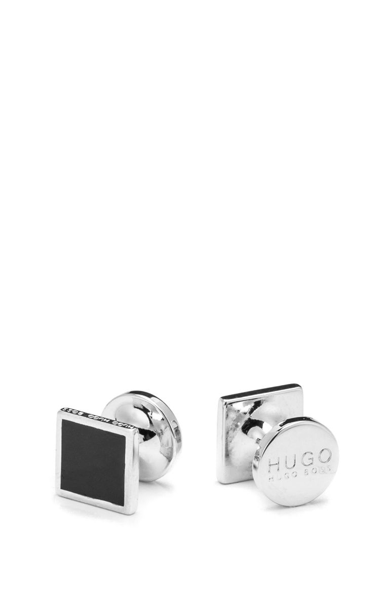 hugoboss.com | Viereckige Manschettenknöpfe aus Zink mit Emaille-Detail