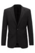 Slim-fit jacket in virgin wool, Black