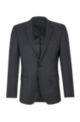 Slim-fit jacket in virgin-wool serge with AMF stitching, Dark Grey