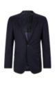 Slim-fit jacket in virgin-wool serge with AMF stitching, Dark Blue