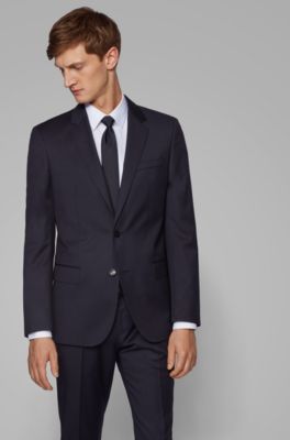 BOSS - Slim-fit jacket in virgin-wool 