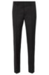 Slim-fit trousers in pure virgin wool, Black
