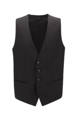 Slim-fit waistcoat in virgin wool with 