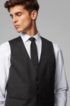 Slim-fit waistcoat in virgin wool, Black