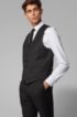 Slim-fit waistcoat in virgin wool, Black