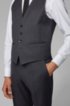 Slim-fit waistcoat in virgin wool, Dark Grey