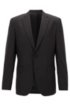 Regular-fit virgin wool jacket with AMF stitching, Black