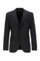 Regular-fit jacket in virgin-wool serge with AMF stitching, Black