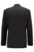 Regular-fit virgin wool jacket with AMF stitching, Black
