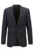 Regular-fit virgin wool jacket with AMF stitching, Dark Grey