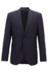 Regular-fit virgin wool jacket with AMF stitching, Dark Blue