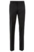 Straight-leg business trousers in virgin wool, Black