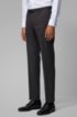 Straight-leg business trousers in virgin wool, Black