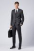 Straight-leg business trousers in virgin wool, Dark Grey