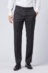 Straight-leg business trousers in virgin wool, Dark Grey