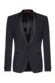 Slim-fit dinner jacket with silk trim, Black