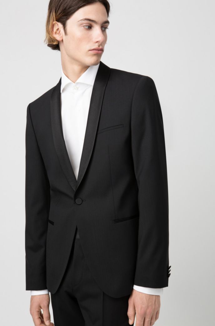 Slim-fit dinner jacket with silk facings