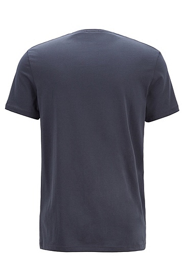 男士休闲商务纯色短袖T恤,  402_暗蓝色