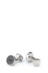 Round cufflinks with enamel core, Black