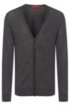 Slim-fit cardigan in a Merino wool blend, Dark Grey