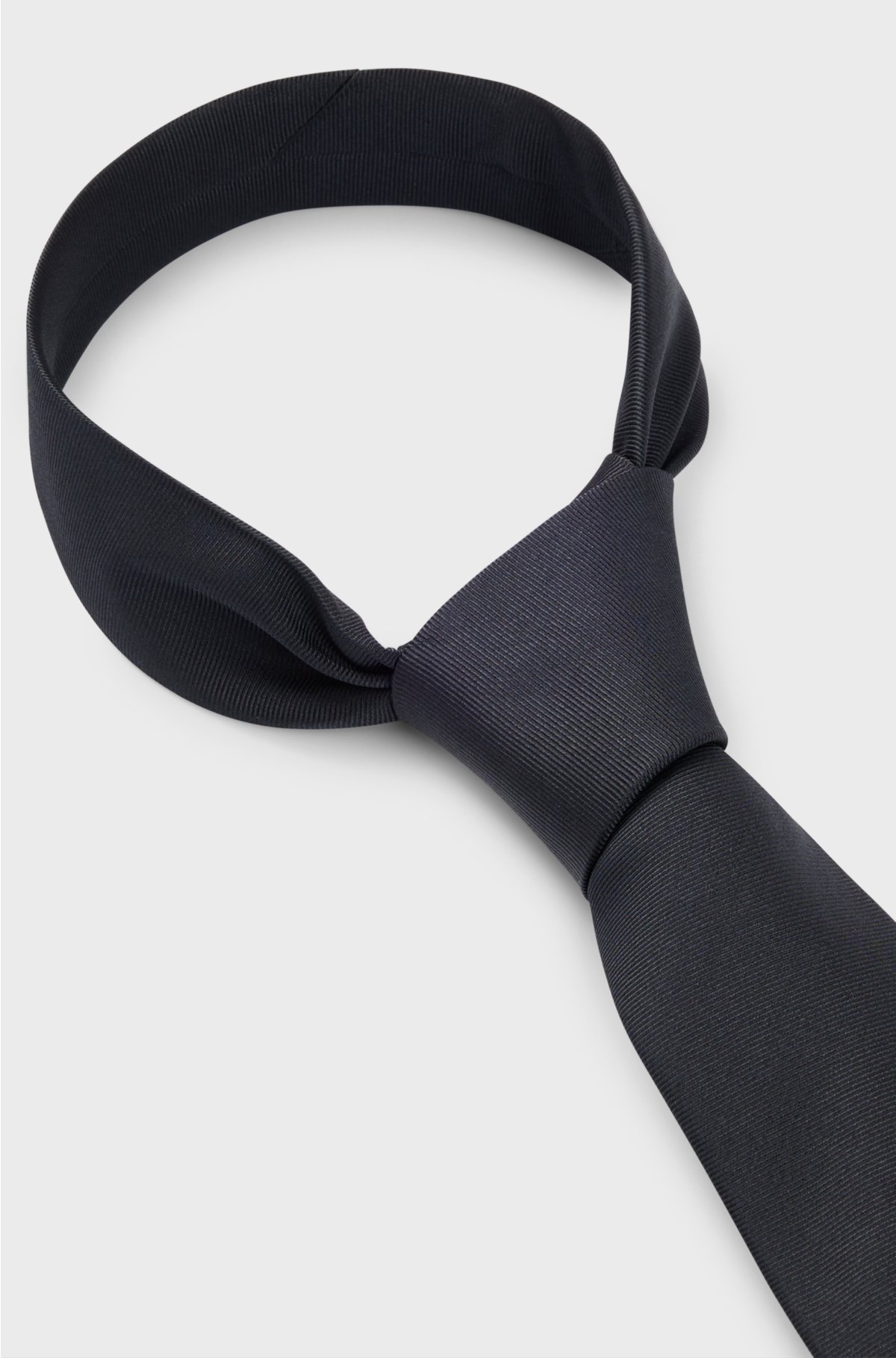 Tie in pure-silk twill, Black