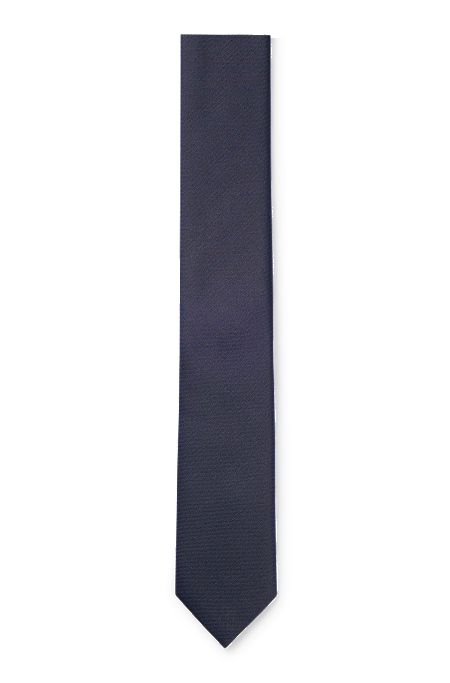 Cravatta in twill in pura seta, Blu scuro