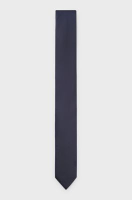Tie in pure-silk twill, Dark Blue