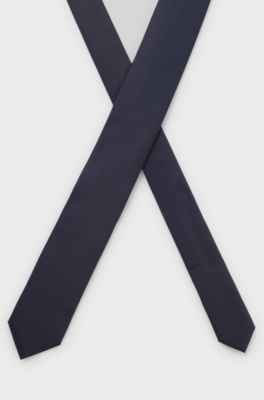 Tie in pure-silk twill, Dark Blue