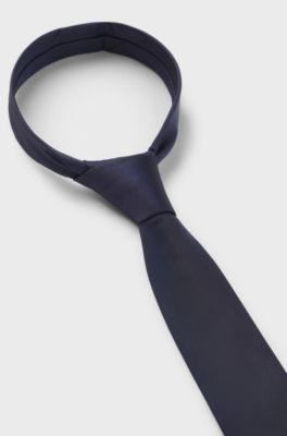 Tie in pure-silk twill, Dark Blue