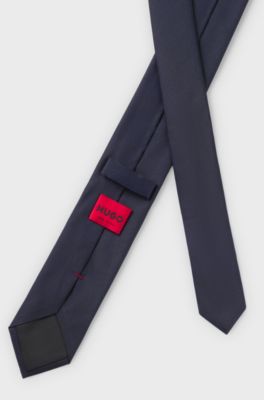 Tie in pure-silk twill, Dark Blue