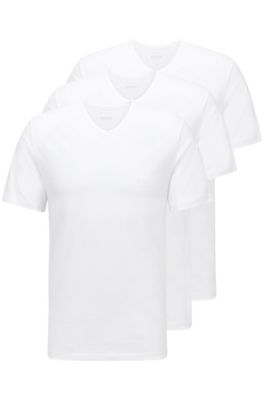 Small BOSS Men's RN 3P CO T-shirt White White 100 Pack of 3 