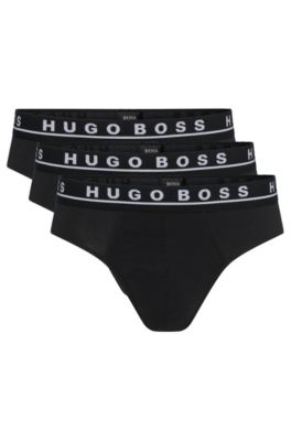 BOSS - Slip in cotone elasticizzato con fascia con logo in vita in  confezione da tre