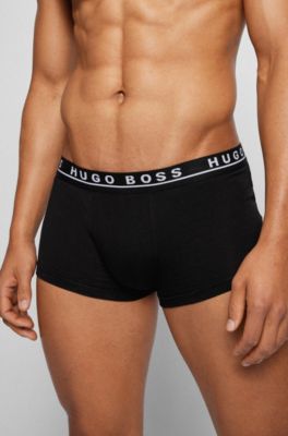 klinker Oppervlakkig Hoeveelheid van BOSS - Three-pack of stretch-cotton trunks with logo waistbands