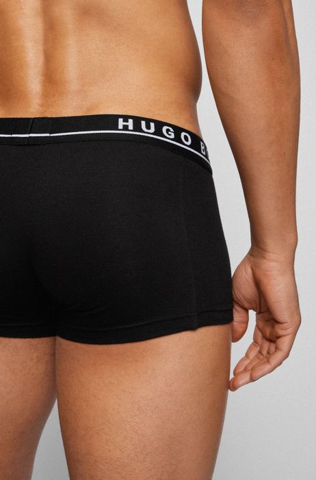Mens Clothing Underwear Boxers BOSS by HUGO BOSS Three-pack Of Stretch-cotton Trunks With Logo Waistbands for Men 