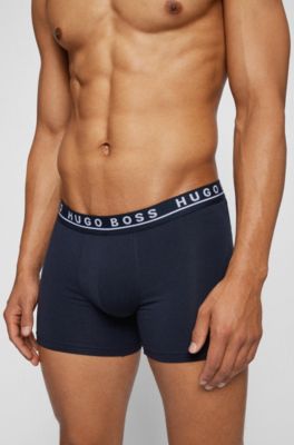 Paquete de tres calzoncillos b&oacute;xer en algod&oacute;n el&aacute;stico, Celeste
