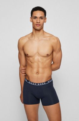 Three-pack of stretch-cotton boxer briefs, Light Blue