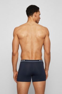 Paquete de tres calzoncillos b&oacute;xer en algod&oacute;n el&aacute;stico, Celeste